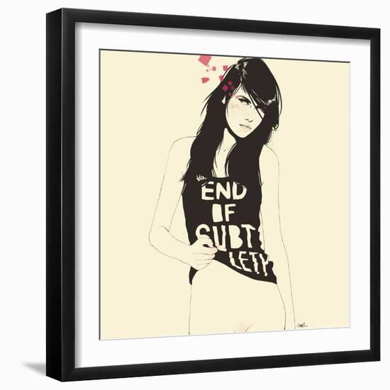 The end of Subtlety-Manuel Rebollo-Framed Art Print