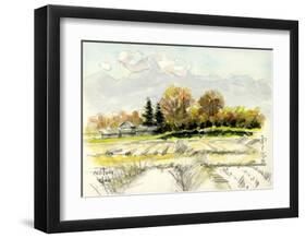 The End of Summer When Red Dragonfly Flies-Kenji Fujimura-Framed Art Print