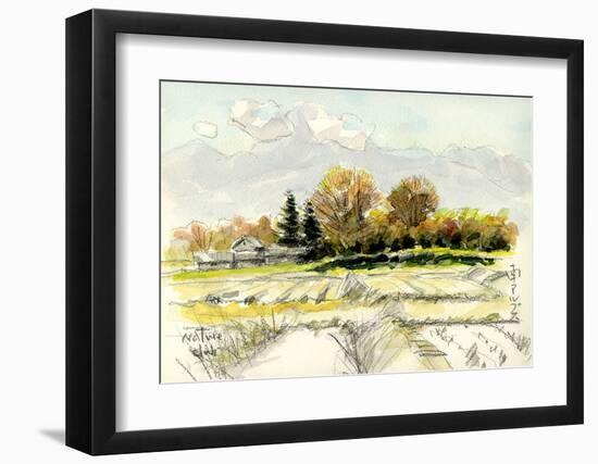 The End of Summer When Red Dragonfly Flies-Kenji Fujimura-Framed Art Print