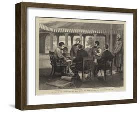 The End of the Afghan War, the Ameer Signing the Treaty of Peace at Gandamak, 26 May 1879-null-Framed Giclee Print