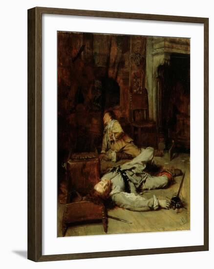 The End of the Game of Cards, 1865-Jean-Louis Ernest Meissonier-Framed Giclee Print