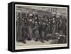 The End of the Holidays, Eton Boys Leaving Paddington Station-Charles Joseph Staniland-Framed Stretched Canvas