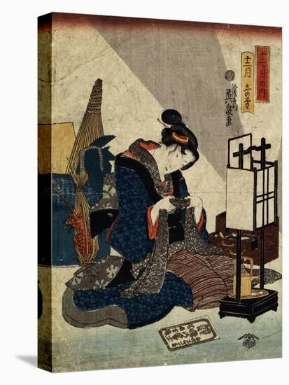 The End of the Twelfth Month (From the Series 'The Twelve Months), C1840-C1848-Ikeda Eisen-Stretched Canvas
