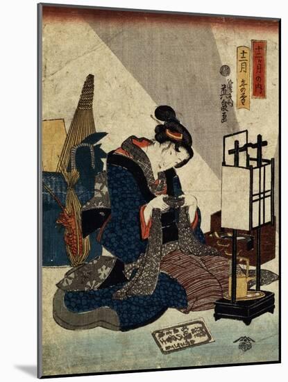 The End of the Twelfth Month (From the Series 'The Twelve Months), C1840-C1848-Ikeda Eisen-Mounted Giclee Print