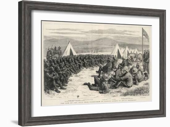 The End of the Zulu War, The Surrender of Native Chiefs to Sir G. Wolseley-Godefroy Durand-Framed Art Print