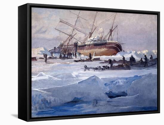 The Endurance Crushed in the Ice of the Weddell Sea, October 1915-George Marston-Framed Stretched Canvas