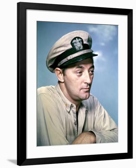 THE ENEMY BELOW by DickPowell with Robert Mitchum, 1957 (photo)-null-Framed Photo