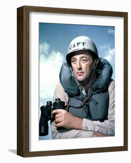 THE ENEMY BELOW by DickPowell with Robert Mitchum, 1957 (photo)-null-Framed Photo