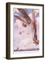 The Enemy Crashed to the Earth in a Column of Smoke-Cyrus Cuneo-Framed Giclee Print