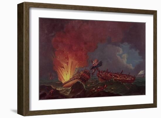 The Engagement Between the "Quebec" and the "Surveillante"-Auguste Rossel De Cercy-Framed Giclee Print