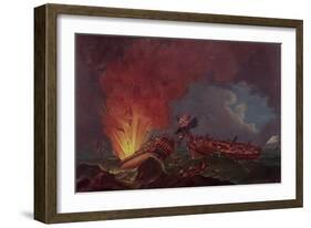 The Engagement Between the "Quebec" and the "Surveillante"-Auguste Rossel De Cercy-Framed Giclee Print