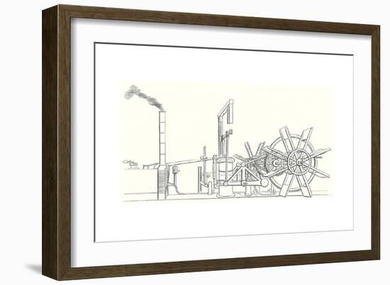 The Engine and Shaft of the Wheels of the 'Clermont' Steamboat Built by Fulton in 1807-Robert Fulton-Framed Giclee Print