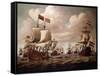 The English and Dutch Fleets exchanging Salutes at Sea-Willem Velde I-Framed Stretched Canvas