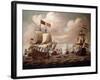 The English and Dutch Fleets exchanging Salutes at Sea-Willem Velde I-Framed Giclee Print