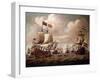 The English and Dutch Fleets exchanging Salutes at Sea-Willem Velde I-Framed Giclee Print