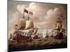The English and Dutch Fleets exchanging Salutes at Sea-Willem Velde I-Mounted Giclee Print