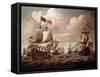 The English and Dutch Fleets exchanging Salutes at Sea-Willem Velde I-Framed Stretched Canvas