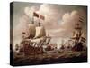 The English and Dutch Fleets exchanging Salutes at Sea-Willem Velde I-Stretched Canvas