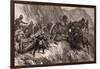 The English Artillery During a Difficult Crossing in the Mountains Between Kabul and Kandahar, 1879-null-Framed Giclee Print