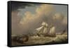 The English Brig, 'The Guide', Entering the River Elbe in Germany-Thomas A. Binks-Framed Stretched Canvas