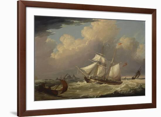 The English Brig, 'The Guide', Entering the River Elbe in Germany-Thomas A. Binks-Framed Giclee Print