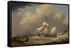 The English Brig, 'The Guide', Entering the River Elbe in Germany-Thomas A. Binks-Framed Stretched Canvas