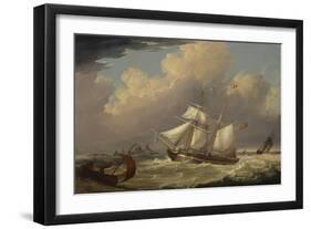 The English Brig, 'The Guide', Entering the River Elbe in Germany-Thomas A. Binks-Framed Giclee Print