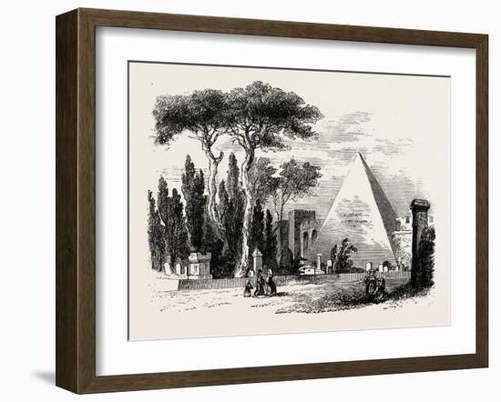 The English Cemetery and Pyramid of Caius Cestius. Rome Italy-null-Framed Giclee Print