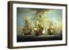 The English Fleet at Anchor with the Admiral's Ship Signalling to the Vice and Rear Admirals of…-Peter Monamy-Framed Giclee Print