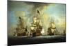 The English Fleet at Anchor with the Admiral's Ship Signalling to the Vice and Rear Admirals of…-Peter Monamy-Mounted Giclee Print