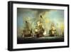 The English Fleet at Anchor with the Admiral's Ship Signalling to the Vice and Rear Admirals of…-Peter Monamy-Framed Giclee Print