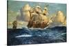 The English Fleet at Sea-Charles Dixon-Stretched Canvas