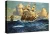 The English Fleet at Sea-Charles Dixon-Stretched Canvas