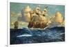 The English Fleet at Sea-Charles Dixon-Framed Giclee Print