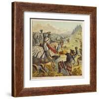 The English Forces of King Edward I Battle Against the Scots Under William Wallace-Joseph Kronheim-Framed Art Print