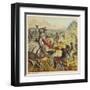 The English Forces of King Edward I Battle Against the Scots Under William Wallace-Joseph Kronheim-Framed Art Print