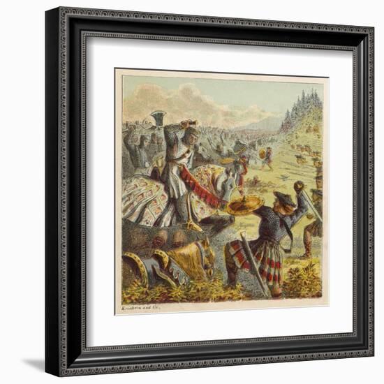 The English Forces of King Edward I Battle Against the Scots Under William Wallace-Joseph Kronheim-Framed Art Print