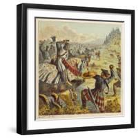 The English Forces of King Edward I Battle Against the Scots Under William Wallace-Joseph Kronheim-Framed Art Print