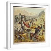 The English Forces of King Edward I Battle Against the Scots Under William Wallace-Joseph Kronheim-Framed Art Print