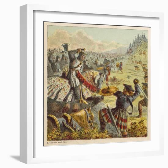 The English Forces of King Edward I Battle Against the Scots Under William Wallace-Joseph Kronheim-Framed Art Print