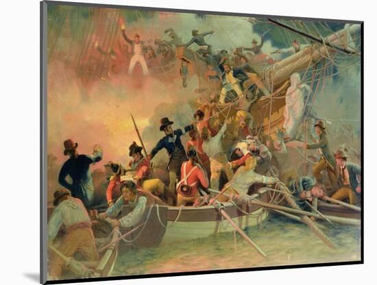 The English Navy Conquering a French Ship Near the Cape Camaro-null-Mounted Giclee Print