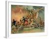 The English Navy Conquering a French Ship Near the Cape Camaro-null-Framed Giclee Print