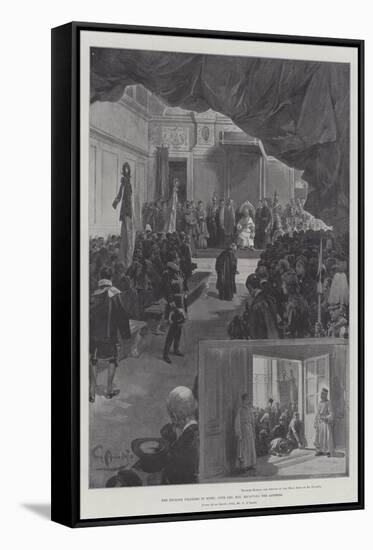 The English Pilgrims in Rome, Pope Leo XIII Receiving the Address-G.S. Amato-Framed Stretched Canvas