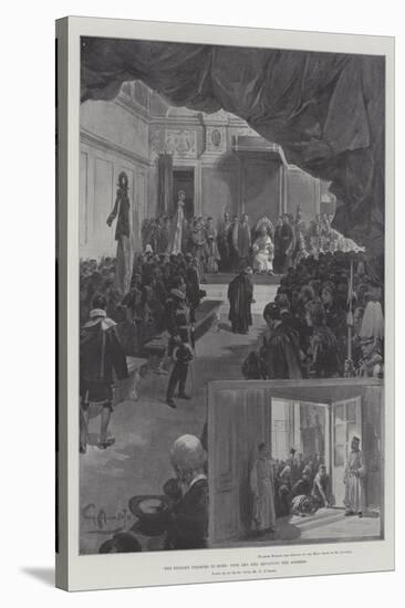 The English Pilgrims in Rome, Pope Leo XIII Receiving the Address-G.S. Amato-Stretched Canvas