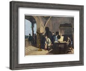 The English Poet John Milton (1608-1674) Visiting the Italian Astronomer Galileo Galilei-Stefano Bianchetti-Framed Giclee Print