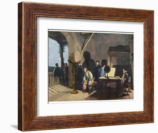 The English Poet John Milton (1608-1674) Visiting the Italian Astronomer Galileo Galilei-Stefano Bianchetti-Framed Giclee Print