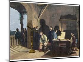 The English Poet John Milton (1608-1674) Visiting the Italian Astronomer Galileo Galilei-Stefano Bianchetti-Mounted Giclee Print