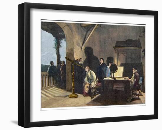 The English Poet John Milton (1608-1674) Visiting the Italian Astronomer Galileo Galilei-Stefano Bianchetti-Framed Giclee Print