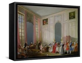 The English Tea (Le the a L'Anglaise) and a Society Concert at the House of the Princesse De Conti-Michel Barthélémy Ollivier-Framed Stretched Canvas
