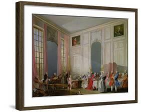 The English Tea (Le the a L'Anglaise) and a Society Concert at the House of the Princesse De Conti-Michel Barthélémy Ollivier-Framed Giclee Print